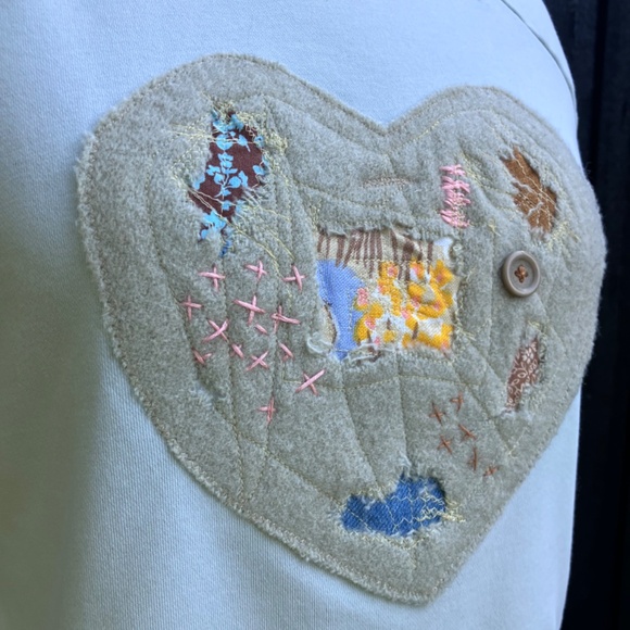 Reworked “Tattered Heart” Sweater – Preloved, One of a Kind (Small) - Picture 4 of 5